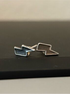 Lightning Bolt Sterling Silver Stud Earrings